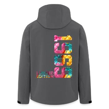 57TH BIRTHDAY LIMITED EDITION 1969 - Men’s Recycled Softshell Jacket by Stanley/Stella - black - Back - AI Model Male 185 light (185cm)