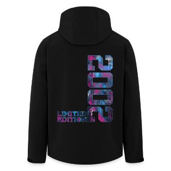 24. GEBURTSTAG 24 JAHRE LIMITED EDITION 2002 - Recycelte Männer Softshell-Jacke von Stanley/Stella - Schwarz - Hinten - AI Model Male 185 light (185cm)