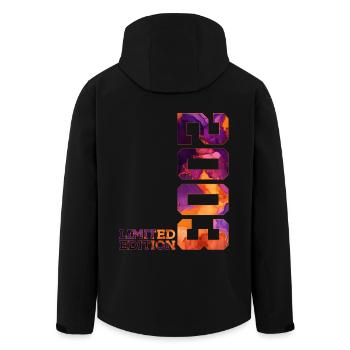 LIMITED EDITION 2003 23 JAHRE 23. GEBURTSTAG - Recycelte Männer Softshell-Jacke von Stanley/Stella - Schwarz - Hinten - AI Model Male 185 light (185cm)