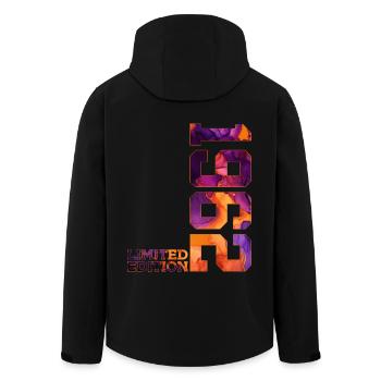 64E ANNIVERSAIRE 64 ANS ÉDITION LIMITÉE 1962 - Veste softshell homme en polyester recyclé Stanley/Stella - noir - Dos - AI Model Male 185 light (185cm)