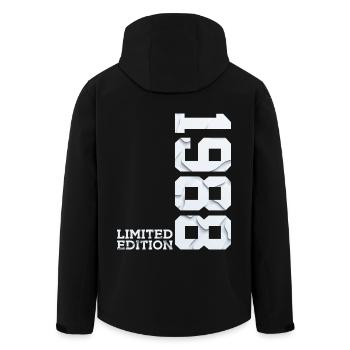 38TH BIRTHDAY LIMITED EDITION 1988 - Men’s Recycled Softshell Jacket by Stanley/Stella - black - Back - AI Model Male 185 light (185cm)