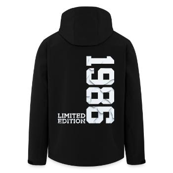 40E ANNIVERSAIRE ÉDITION LIMITÉE 1986 - Veste softshell homme en polyester recyclé Stanley/Stella - noir - Dos - AI Model Male 185 light (185cm)