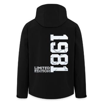 45TH BIRTHDAY LIMITED EDITION 1981 - Men’s Recycled Softshell Jacket by Stanley/Stella - black - Back - AI Model Male 185 light (185cm)