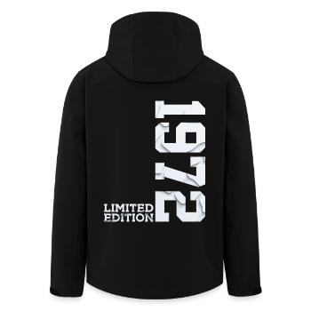 54TH BIRTHDAY LIMITED EDITION 1972 - Men’s Recycled Softshell Jacket by Stanley/Stella - black - Back - AI Model Male 185 light (185cm)