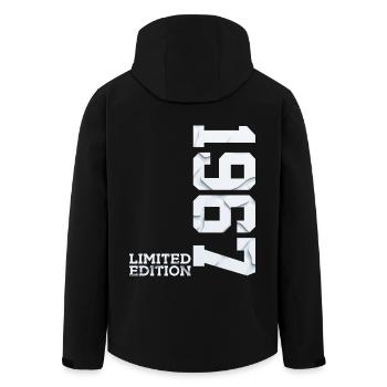 59TH BIRTHDAY LIMITED EDITION 1967 - Men’s Recycled Softshell Jacket by Stanley/Stella - black - Back - AI Model Male 185 light (185cm)