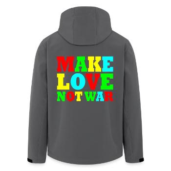 Make love not war - Veste softshell homme en polyester recyclé Stanley/Stella - noir - Dos - AI Model Male 185 light (185cm)