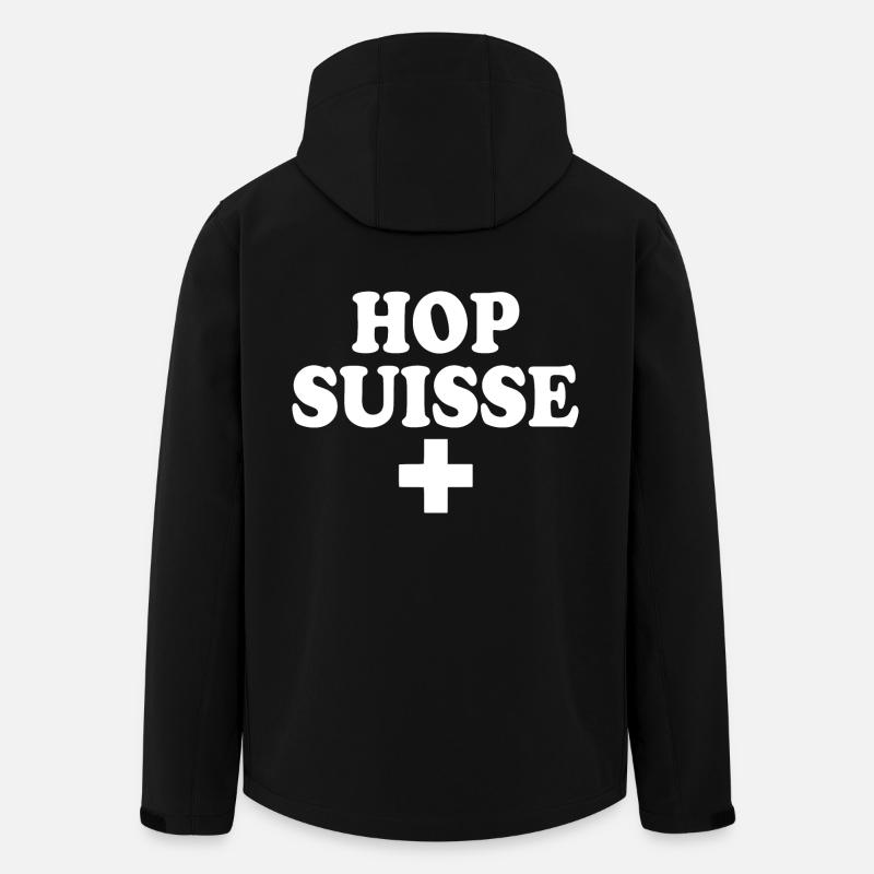 Hop suisse - Veste softshell homme en polyester recyclé Stanley/Stella - noir