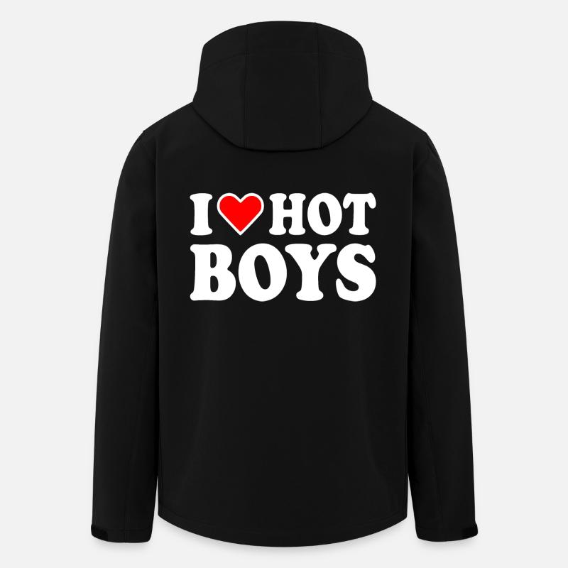 I love hot boys - Veste softshell homme en polyester recyclé Stanley/Stella - noir