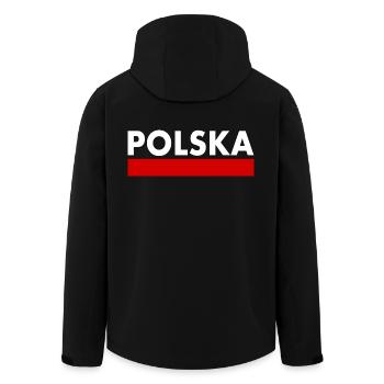 Poland - Men’s Recycled Softshell Jacket by Stanley/Stella - black - Back - AI Model Male 185 light (185cm)