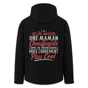 Je suis une maman Chauffagiste, carrément cool - Veste softshell homme en polyester recyclé Stanley/Stella - noir - Dos - AI Model Male 185 light (185cm)