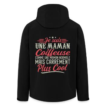 Je suis une maman Coiffeuse, carrément cool - Veste softshell homme en polyester recyclé Stanley/Stella - noir - Dos - AI Model Male 185 light (185cm)