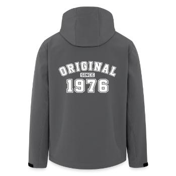 Original Since 1976 Vintage Birthday Birthday - Men’s Recycled Softshell Jacket by Stanley/Stella - black - Back - AI Model Male 185 light (185cm)