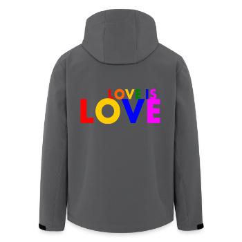 Love is love - Men’s Recycled Softshell Jacket by Stanley/Stella - black - Back - AI Model Male 185 light (185cm)