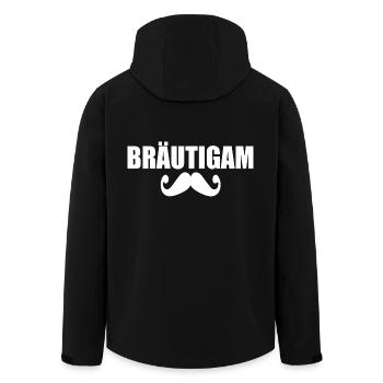 bräutigam - Recycelte Männer Softshell-Jacke von Stanley/Stella - Schwarz - Hinten - AI Model Male 185 light (185cm)