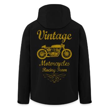 motorcycles racing team 02 - Men’s Recycled Softshell Jacket by Stanley/Stella - black - Back - AI Model Male 185 light (185cm)