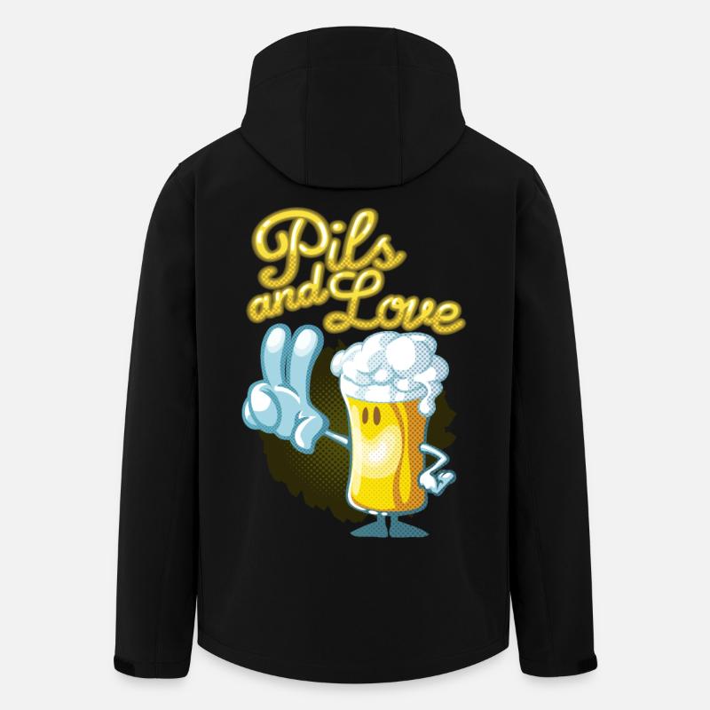 Pils and love toon - Recycelte Männer Softshell-Jacke von Stanley/Stella - Schwarz