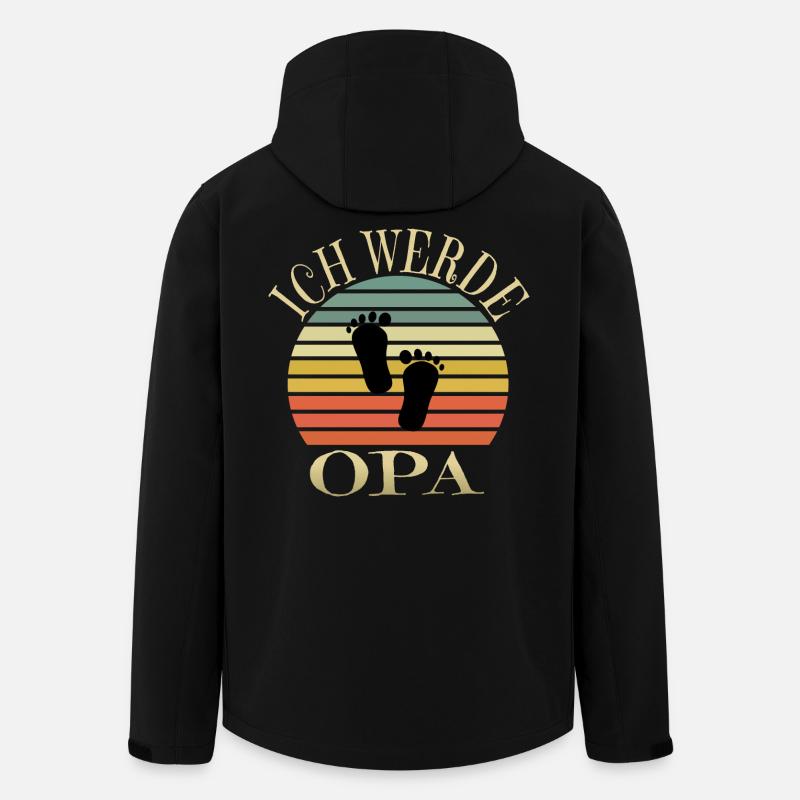 Ich werde Opa - Recycelte Männer Softshell-Jacke von Stanley/Stella - Schwarz