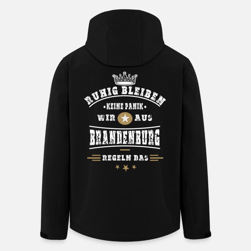 Brandenburg Regelt das ! - Recycelte Männer Softshell-Jacke von Stanley/Stella - Schwarz