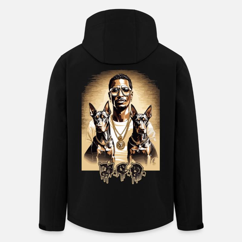 Rapper with Dobermans - Men’s Recycled Softshell Jacket by Stanley/Stella - black