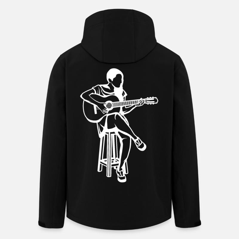 Gitarre Mädchen Zeichnung - Recycelte Männer Softshell-Jacke von Stanley/Stella - Schwarz