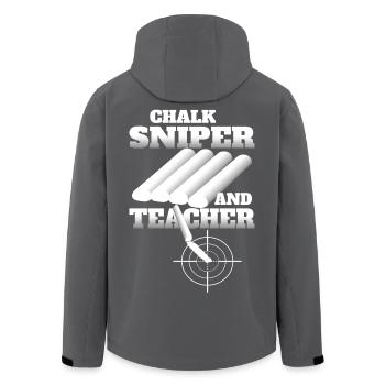 Chalk Sniper and Teacher - Men’s Recycled Softshell Jacket by Stanley/Stella - black - Back - AI Model Male 185 light (185cm)