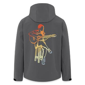 Guitarist - Men’s Recycled Softshell Jacket by Stanley/Stella - black - Back - AI Model Male 185 light (185cm)