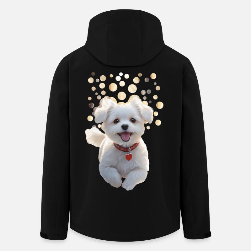 Lustiger kleiner Hundewelpe springt auf dich zu - Recycelte Männer Softshell-Jacke von Stanley/Stella - Schwarz