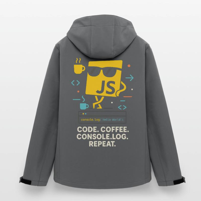 Code Coffee Console.log Repeat JavaScript Programm Recycelte Männer Softshell-Jacke Discoverer von Stanley/Stella