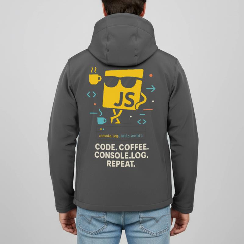 Code Coffee Console.log Repeat JavaScript Programm Recycelte Männer Softshell-Jacke Discoverer von Stanley/Stella