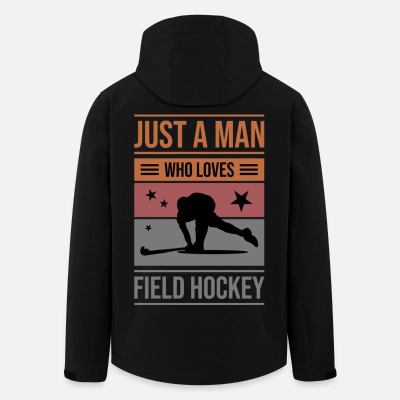 Feldhockey Just a Man - Recycelte Männer Softshell-Jacke von Stanley/Stella - Schwarz