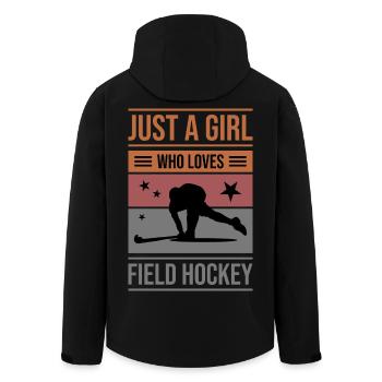 Feldhockey Just a Girl - Recycelte Männer Softshell-Jacke von Stanley/Stella - Schwarz - Hinten - AI Model Male 185 light (185cm)