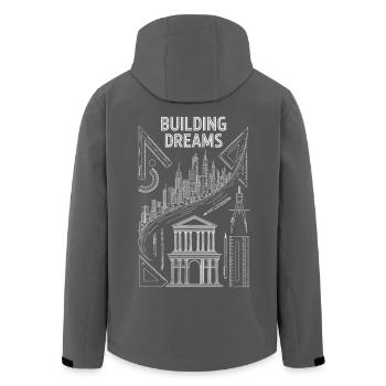Architecture du motif du bâtiment - Veste softshell homme en polyester recyclé Stanley/Stella - noir - Dos - AI Model Male 185 light (185cm)