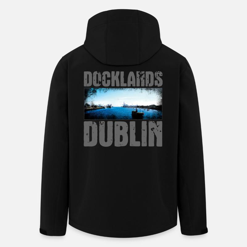 Docklands Dublin Wasseransicht - Recycelte Männer Softshell-Jacke von Stanley/Stella - Schwarz