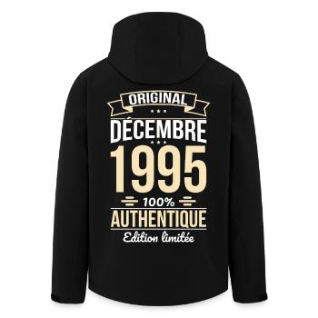 Anniversaire 30 ans - Original - Décembre 1995 - Veste softshell homme en polyester recyclé Stanley/Stella - noir - Dos - AI Model Male 185 light (185cm)