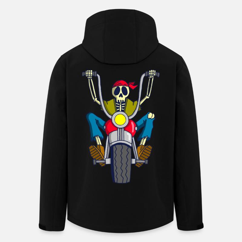 Rebellen-Biker-Skelett - Recycelte Männer Softshell-Jacke Discoverer von Stanley/Stella - Schwarz