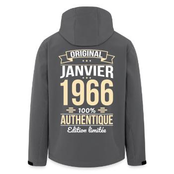 60-jähriges Jubiläum – Original – Januar 1966 - Recycelte Männer Softshell-Jacke von Stanley/Stella - Schwarz - Hinten - AI Model Male 185 light (185cm)