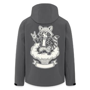 Groupe de rock de musique raton laveur rétro drôle, mignon - Veste softshell homme en polyester recyclé Stanley/Stella - charbon - Dos - AI Model Male 185 light (185cm)