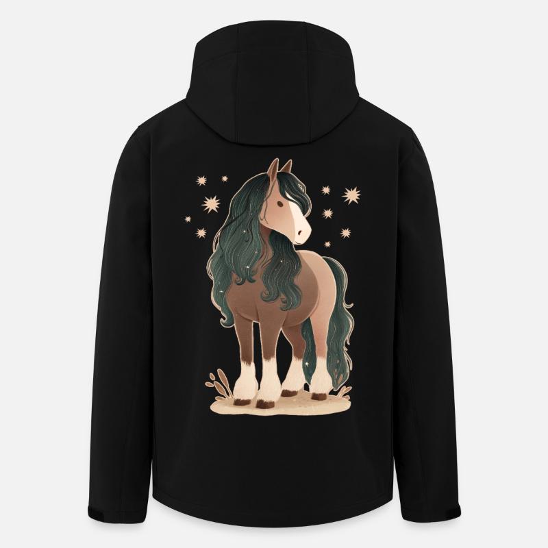 Pferd mit Sternen - Recycelte Männer Softshell-Jacke von Stanley/Stella - Schwarz