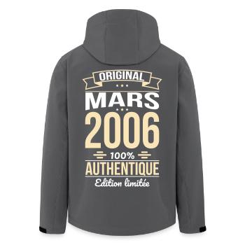 20th Anniversary - Original - March 2006 - Men’s Recycled Softshell Jacket by Stanley/Stella - black - Back - AI Model Male 185 light (185cm)