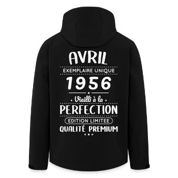 70th Anniversary - April 1956 Perfection - Men’s Recycled Softshell Jacket by Stanley/Stella - black - Back - AI Model Male 185 light (185cm)