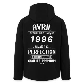 30th Anniversary - April 1996 Perfection - Men’s Recycled Softshell Jacket by Stanley/Stella - black - Back - AI Model Male 185 light (185cm)