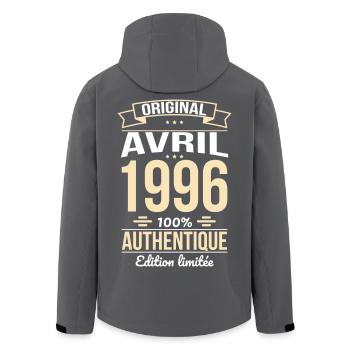 30th Anniversary - Original - April 1996 - Men’s Recycled Softshell Jacket by Stanley/Stella - black - Back - AI Model Male 185 light (185cm)