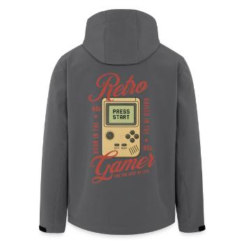 Nostalgie du jeu rétro des années 80 et 90 - Veste softshell homme en polyester recyclé Stanley/Stella - noir - Dos - AI Model Male 185 light (185cm)
