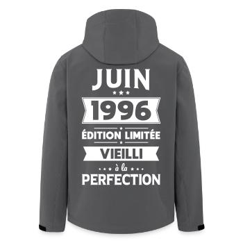 Anniversaire 30 ans - Juin 1996 Perfection - Veste softshell homme en polyester recyclé Stanley/Stella - noir - Dos - AI Model Male 185 light (185cm)