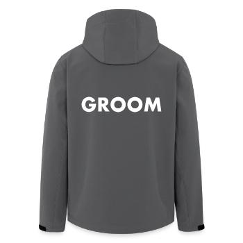 Groom - Recycelte Männer Softshell-Jacke von Stanley/Stella - Anthrazit - Hinten - AI Model Male 185 light (185cm)