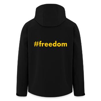 FREEDOM - Men’s Recycled Softshell Jacket by Stanley/Stella - black - Back - AI Model Male 185 light (185cm)