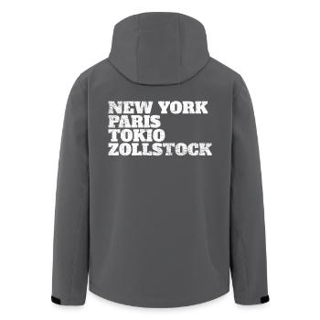 Zollstock Paris Tokio New York Köln Viertel Kult - Recycelte Männer Softshell-Jacke von Stanley/Stella - Schwarz - Hinten - AI Model Male 185 light (185cm)