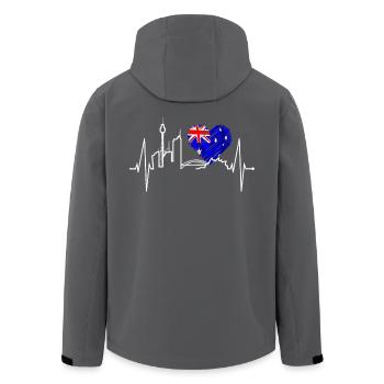 Sydney Skyline Herzschlag Australien Flagge Herz - Recycelte Männer Softshell-Jacke von Stanley/Stella - Schwarz - Hinten - AI Model Male 185 light (185cm)