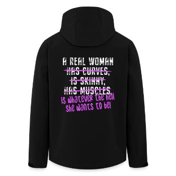 A Real Woman Is Whatever She Wants To Be Feminist - Veste softshell homme en polyester recyclé Stanley/Stella - noir - Dos - AI Model Male 185 light (185cm)