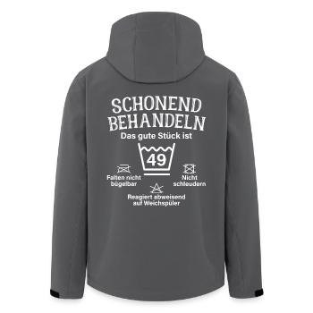 Schonend Behandeln 49 Geschenk Zum 49. Geburtstag - Recycelte Männer Softshell-Jacke von Stanley/Stella - Schwarz - Hinten - AI Model Male 185 light (185cm)